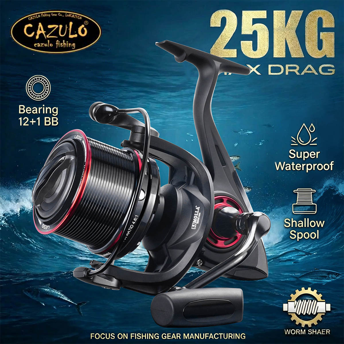 Reel Drag Knob - CAZULO Long Cast Spinning Reel for