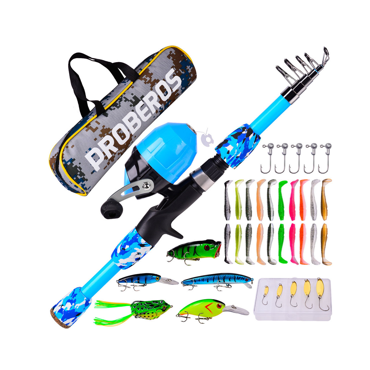Spincast Reel - Portable Telescopic Fishing Rod and Reel